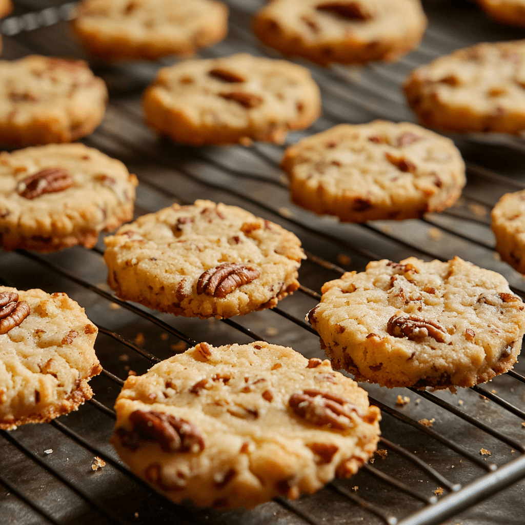 Cheddar Pecan Savory Shortbread Cookies