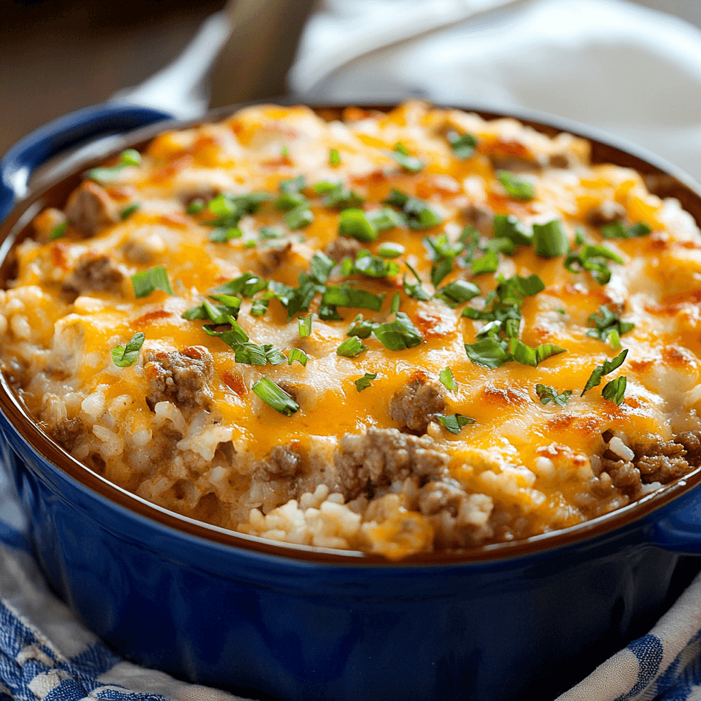 Cheesy Beef and Rice Casserole
