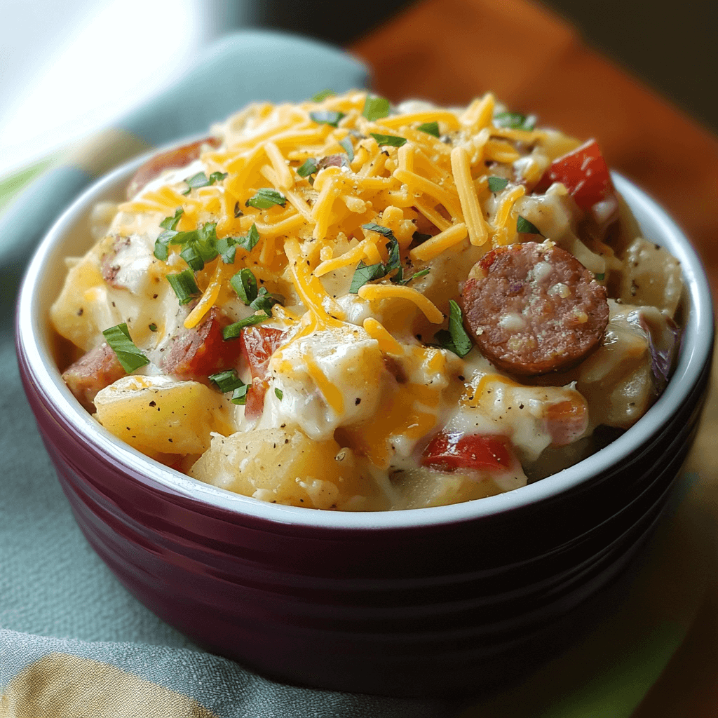 Cheesy Ranch Potatoes with Smoked Sausage