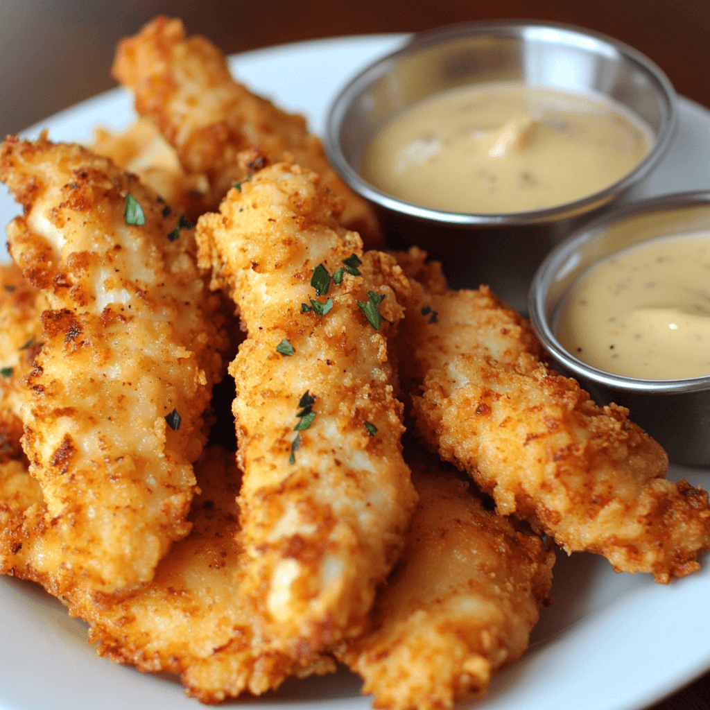 Crispy Chicken Tenders with Honey Mustard