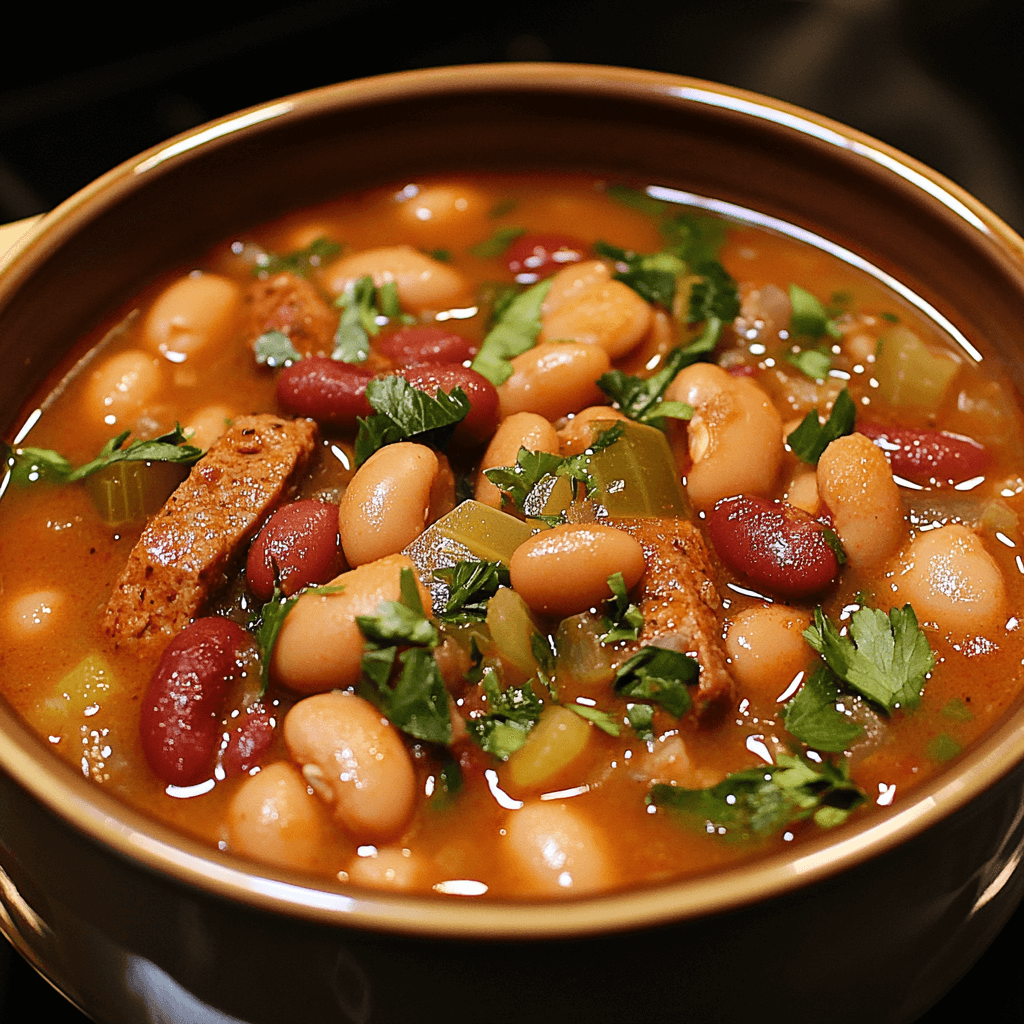 Spicy Sausage and Bean Soup