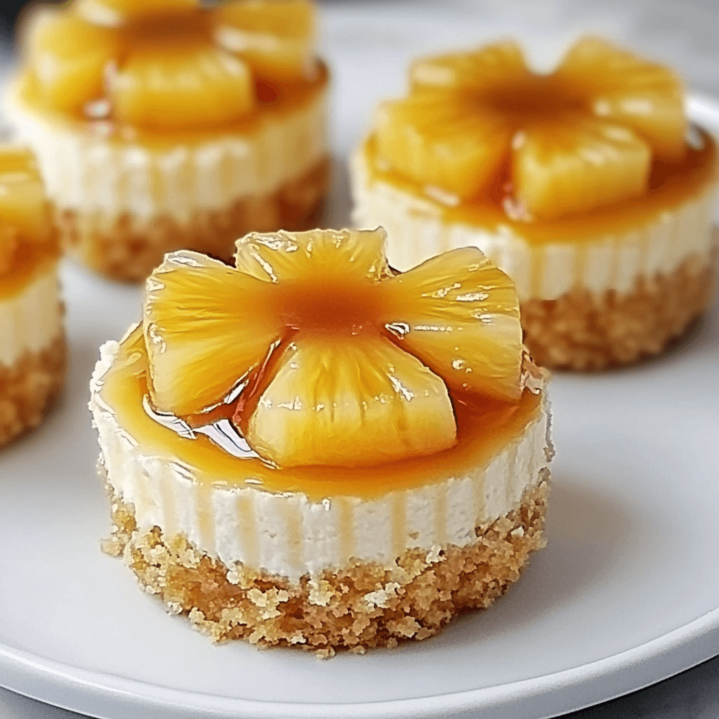 Mini Pineapple Upside Down Cheesecakes