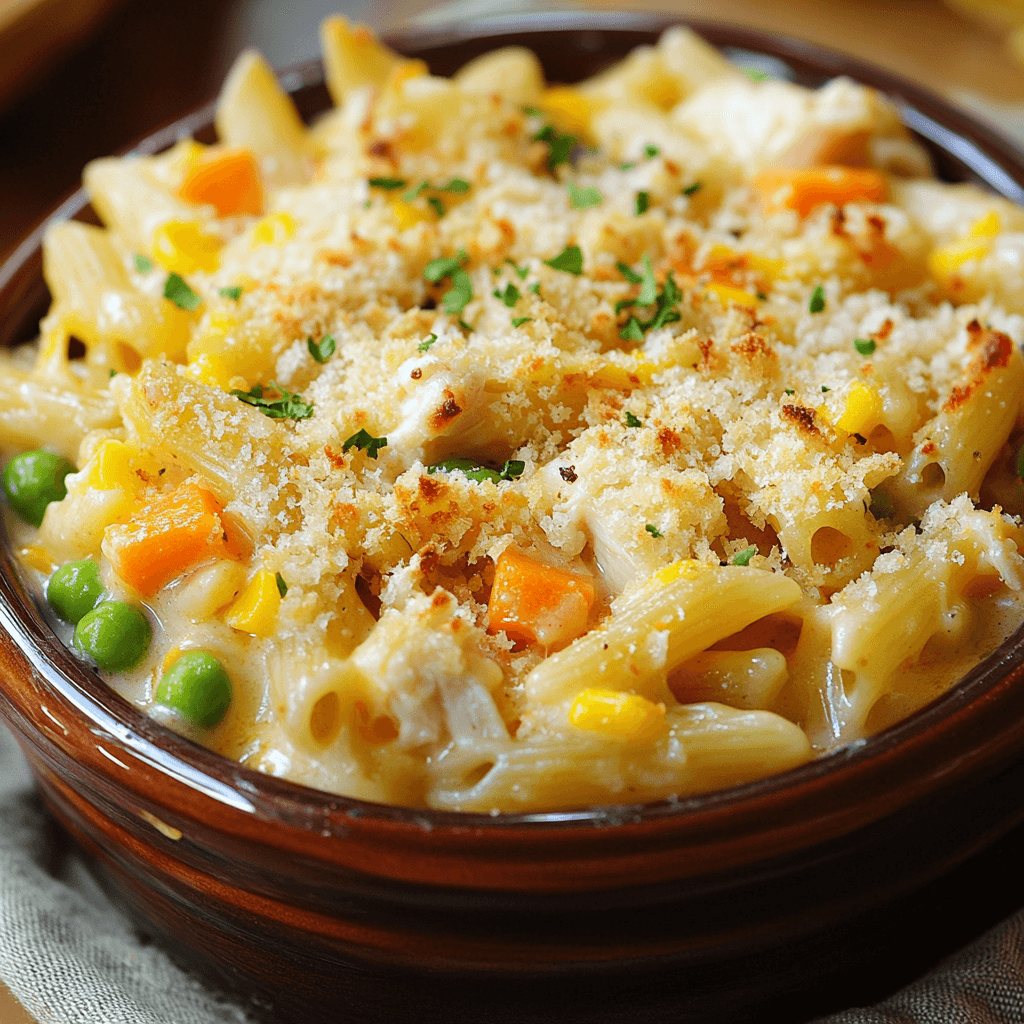 Creamy Chicken Pasta Casserole