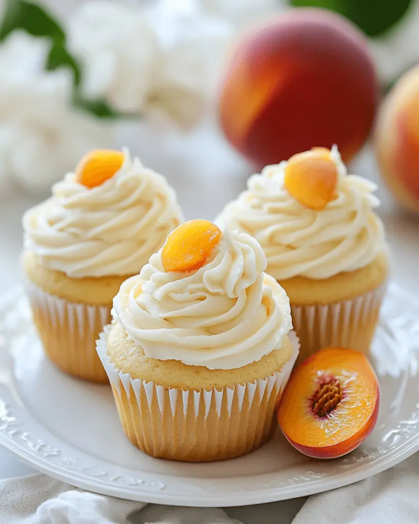 Honey Peach Cream Cheese Cupcakes