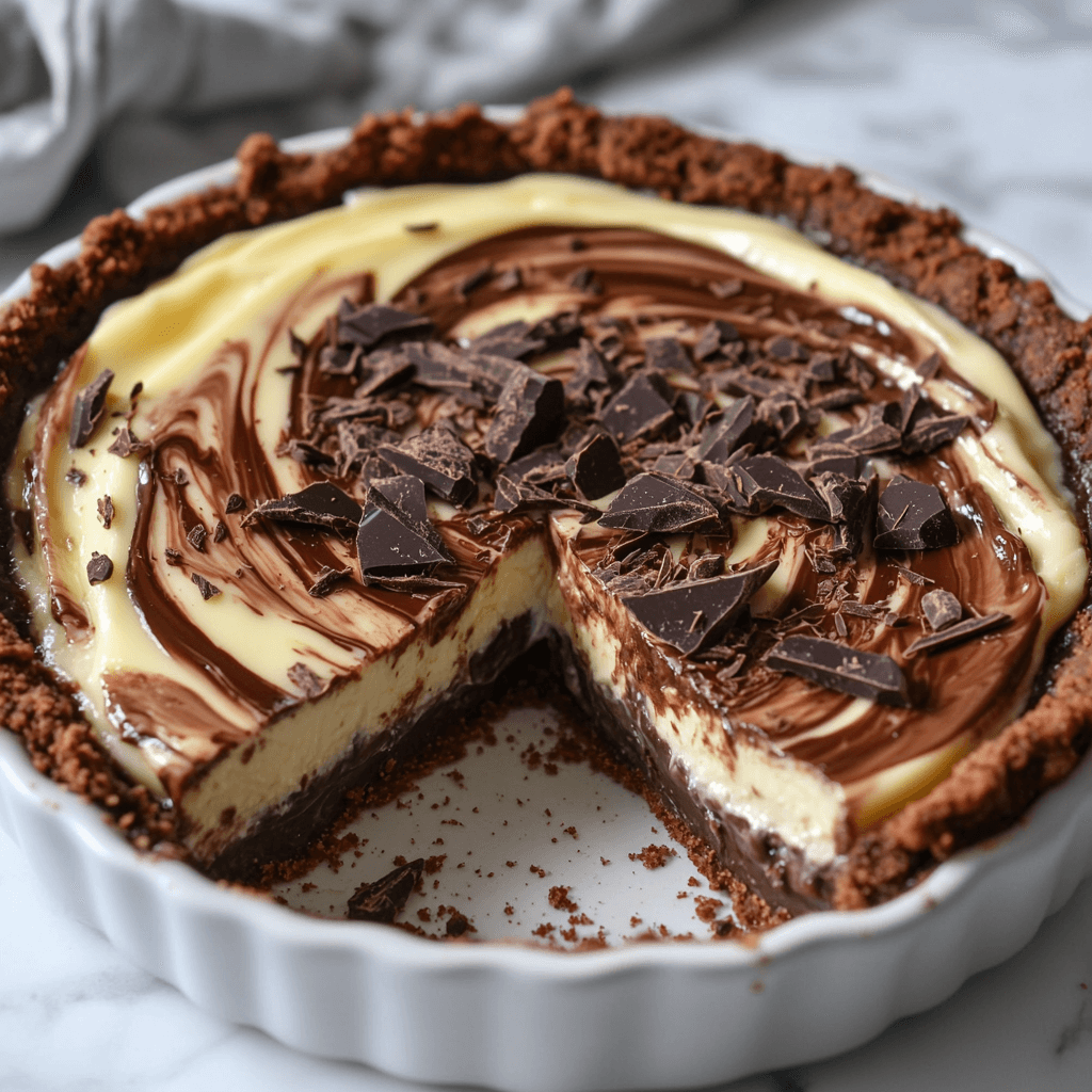 Chocolate Milk Tart Swirl Pie