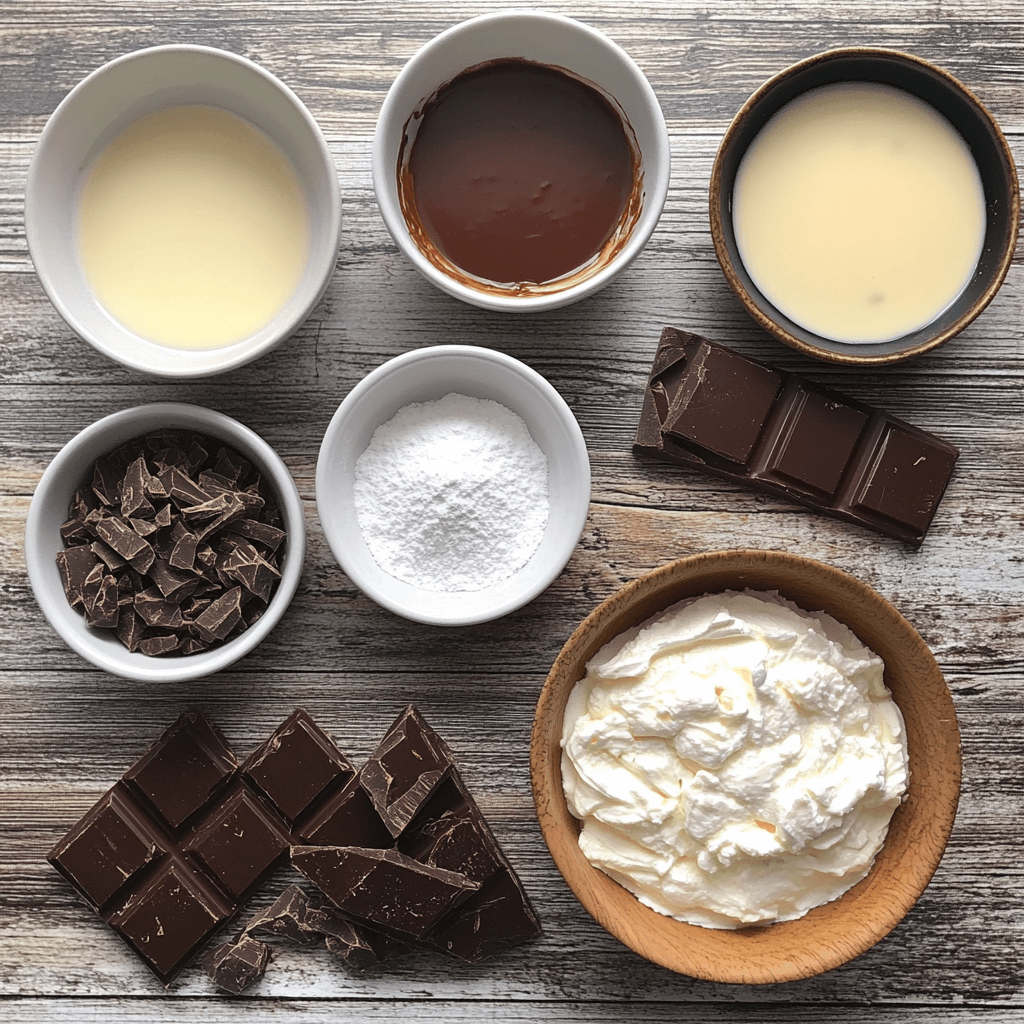 Chocolate Milk Tart Swirl Pie ingredients