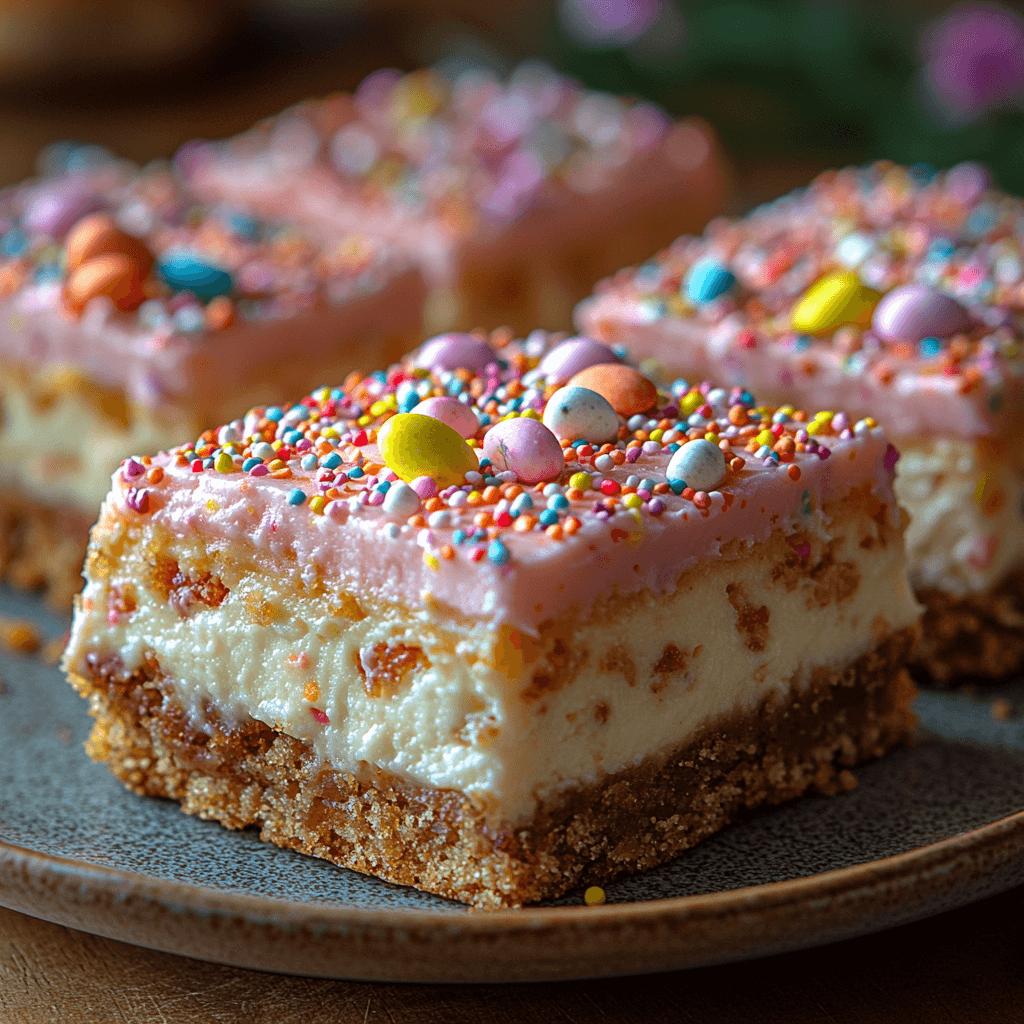 Easter Sugar Cookie Cheesecake Bars