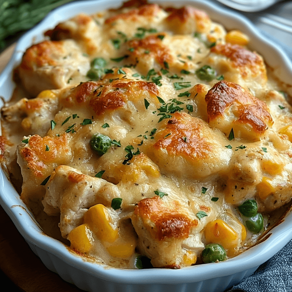 Easy Chicken Cobbler Dinner Casserole