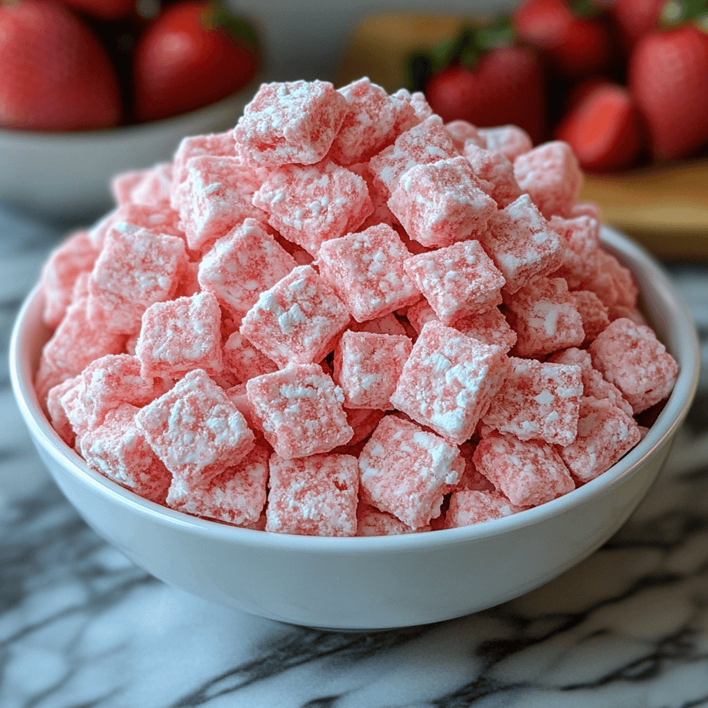 Fluffy Strawberry Shortcake Puppy Chow 