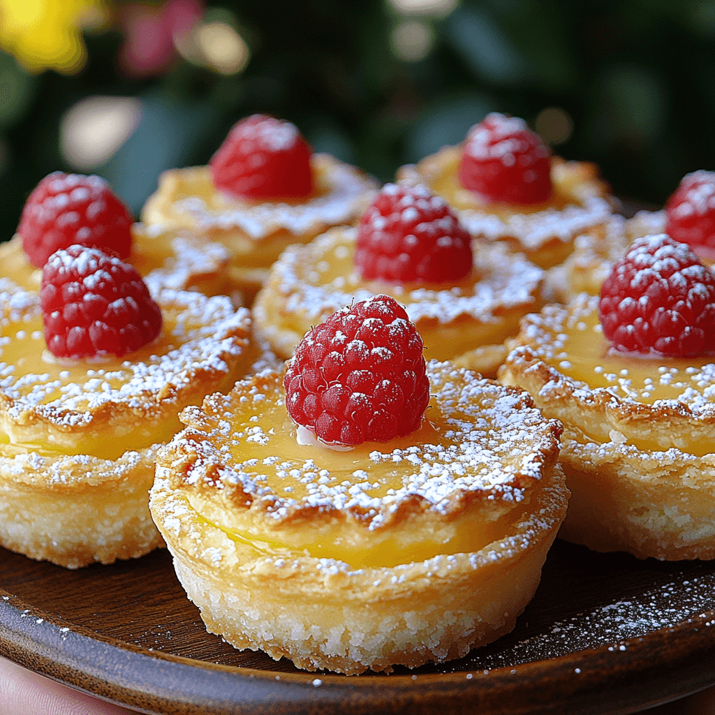 Mini Raspberry Lemon Impossible Pies