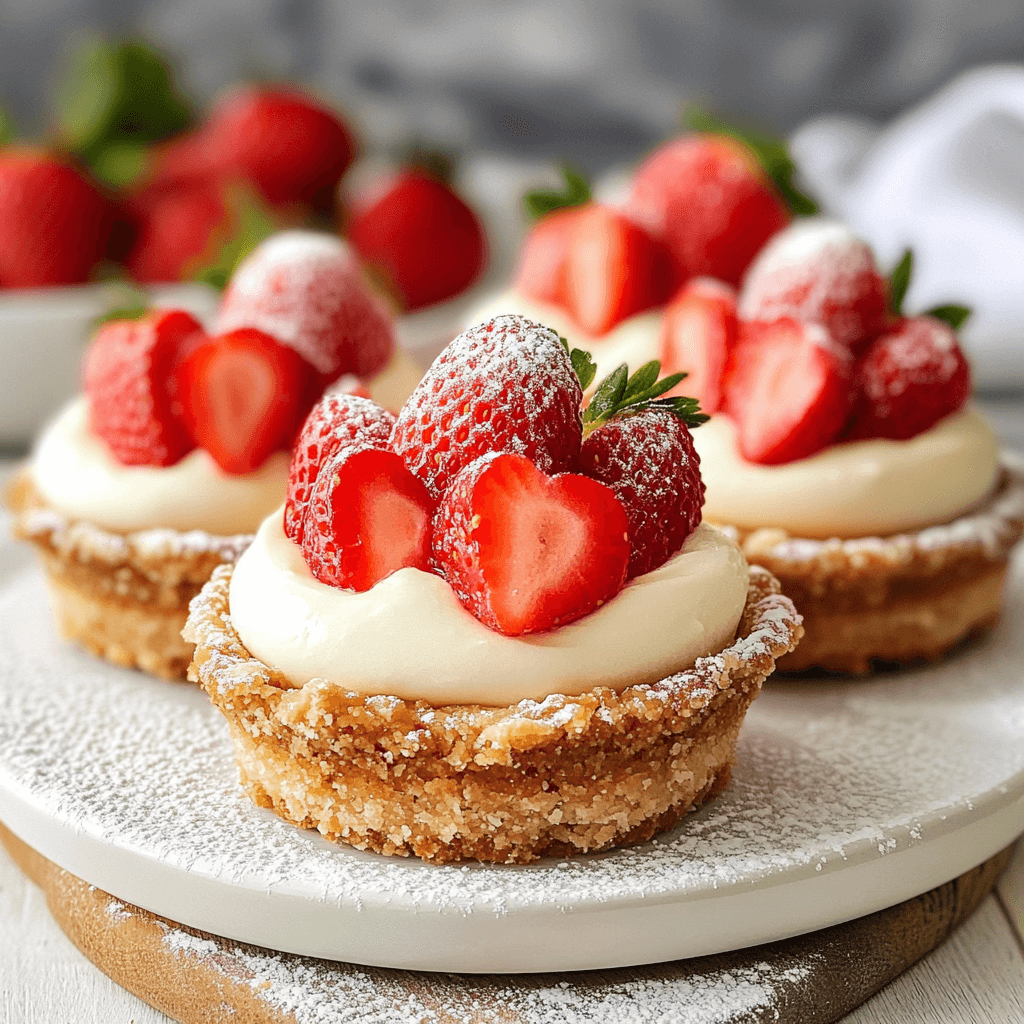 Mini Strawberry Impossible Pies