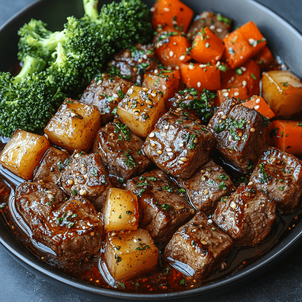 One-Skillet Honey Garlic Steak & Veggies Recipe
