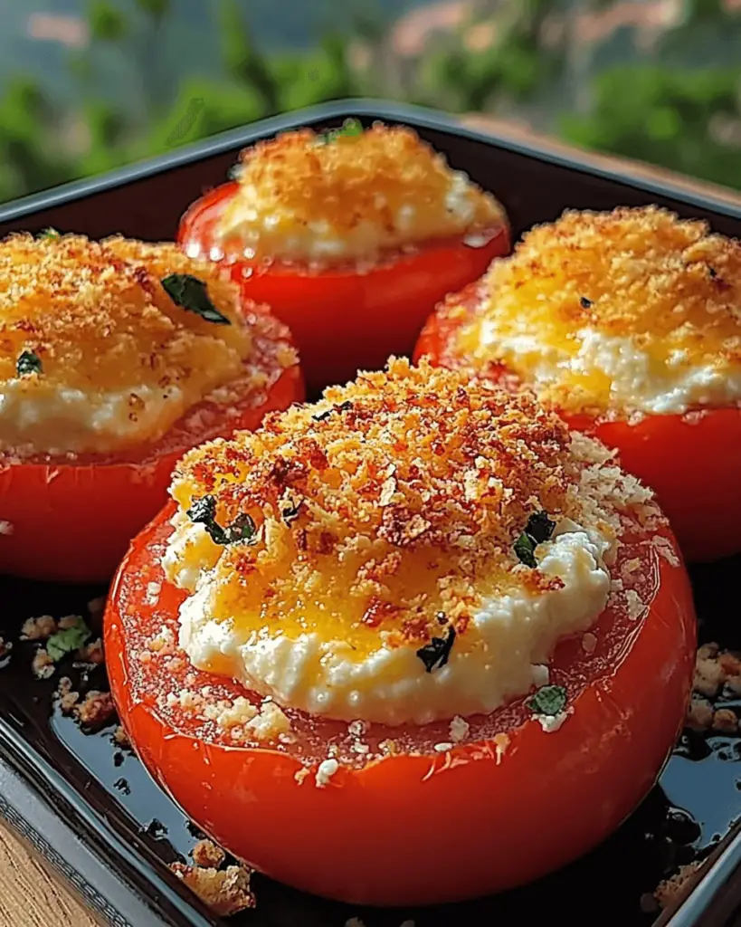 Ricotta Stuffed Tomatoes with a Crispy Top