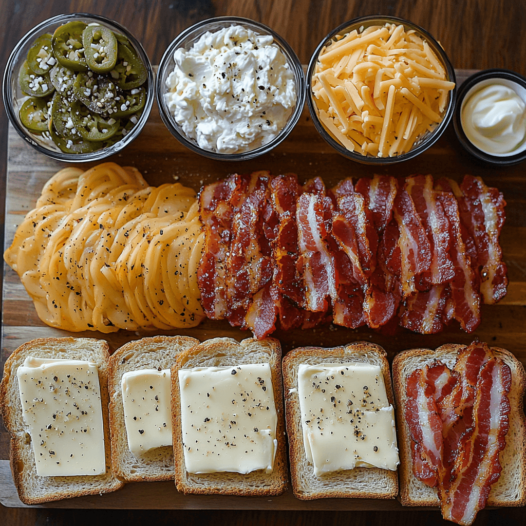 Roasted Jalapeno Popper Grilled Cheese ingredients