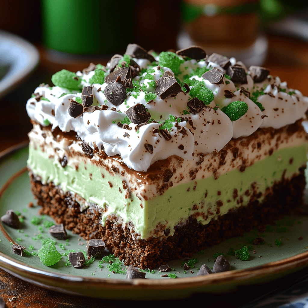 Shamrock Shake Dessert Lasagna