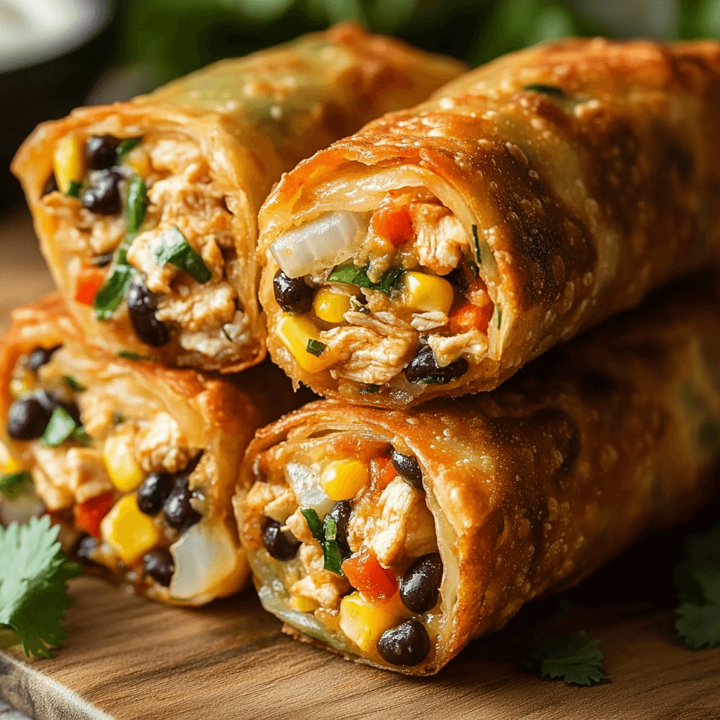 Southwest Chicken Egg Rolls