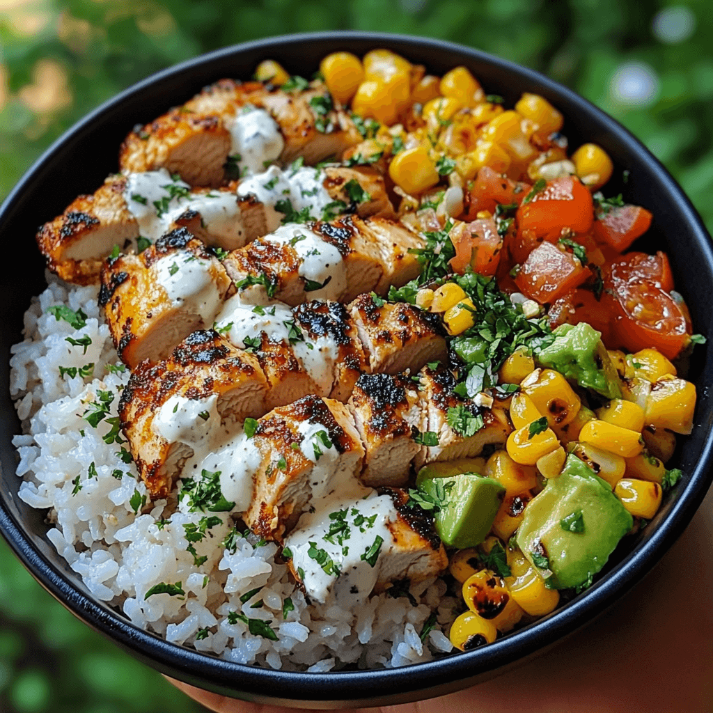 Street Corn Chicken Rice Bowl
