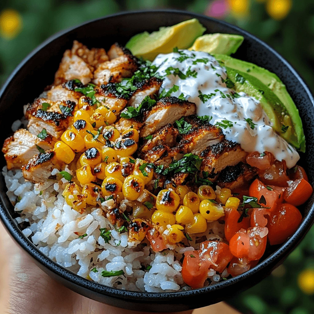Street Corn Chicken Rice Bowl