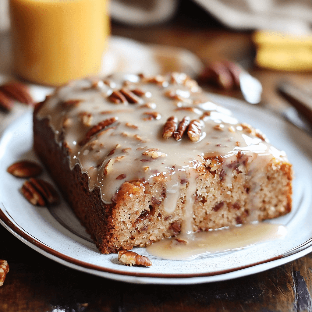 Sweet Alabama Pecan Bread with Maple Glaze