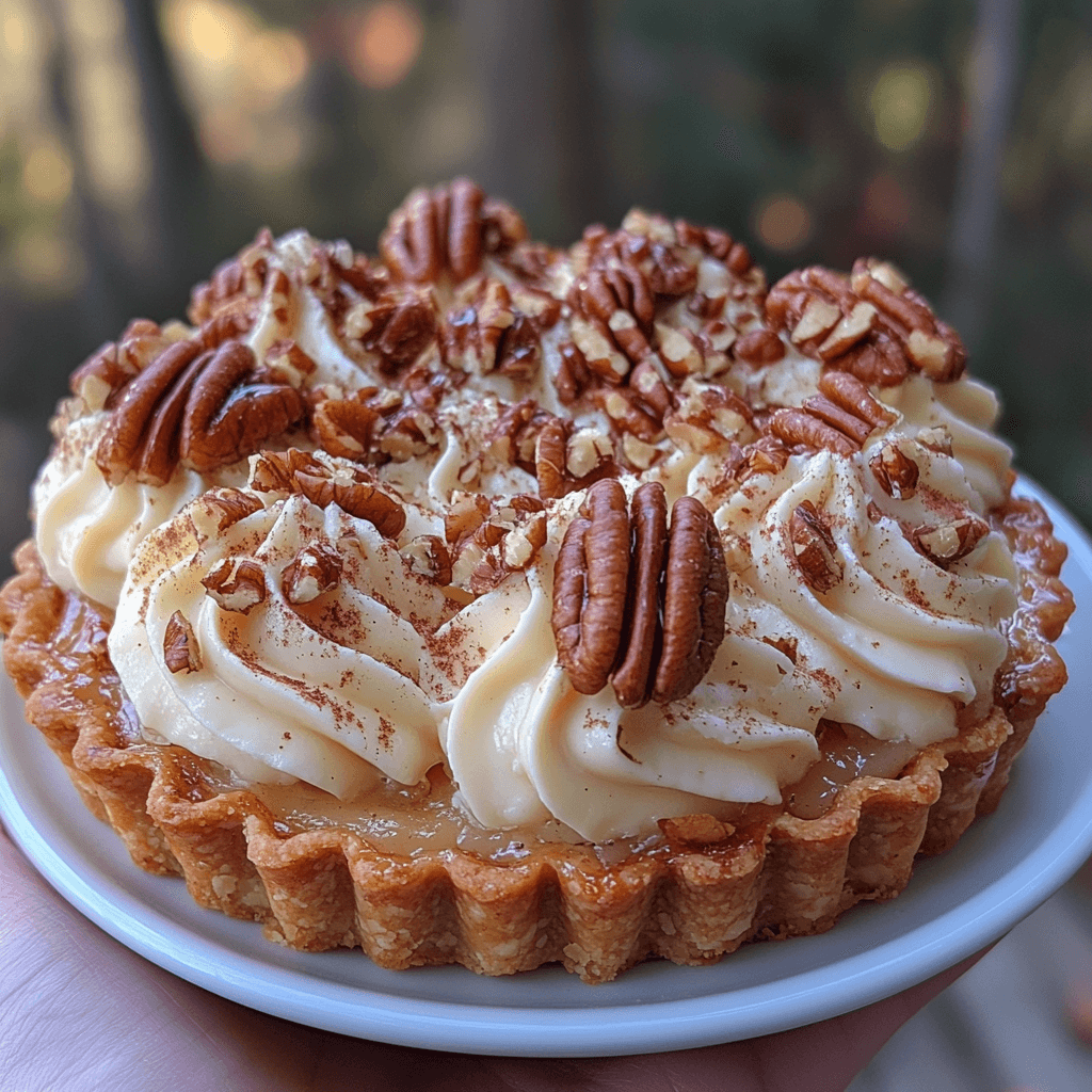 Vanilla Pecan Tarts with Cinnamon Whipped Cream Delight