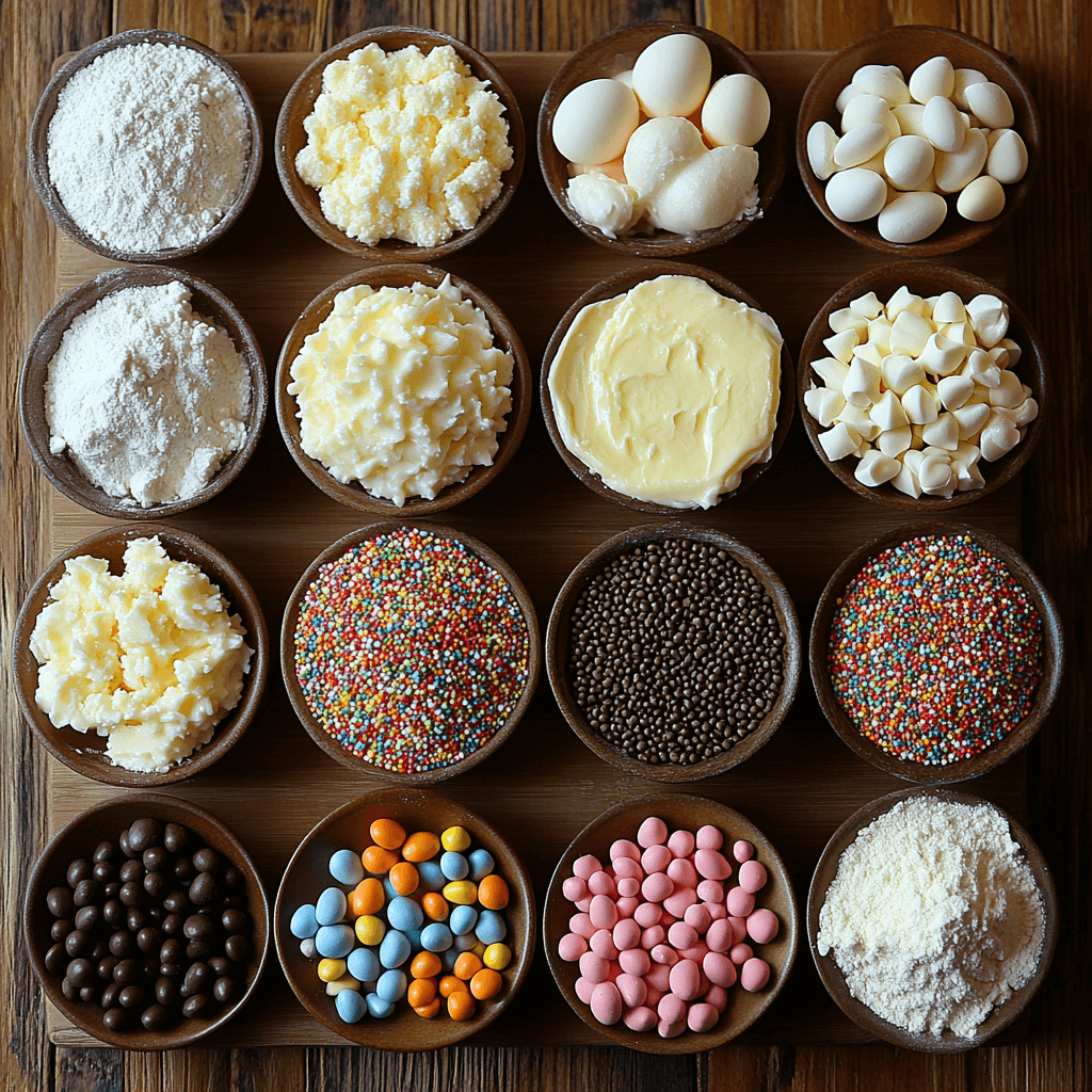 Easter Sugar Cookie Cheesecake Bars ingredients