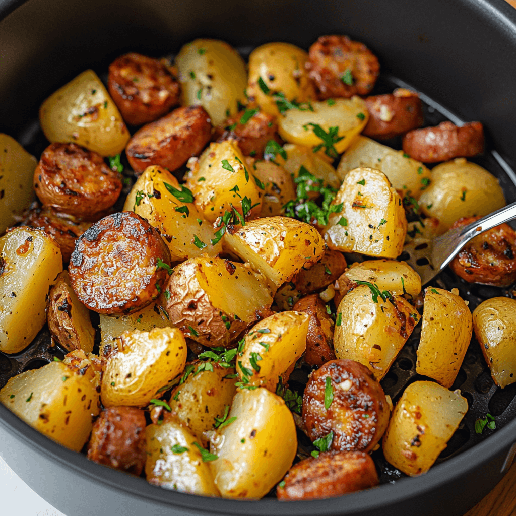 Air Fryer Potatoes and Sausage