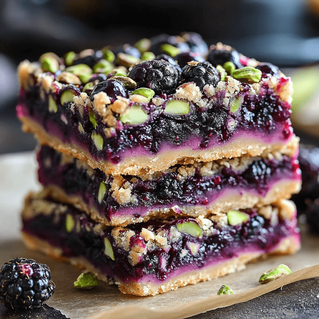Blackberry Pistachio Dream Bars