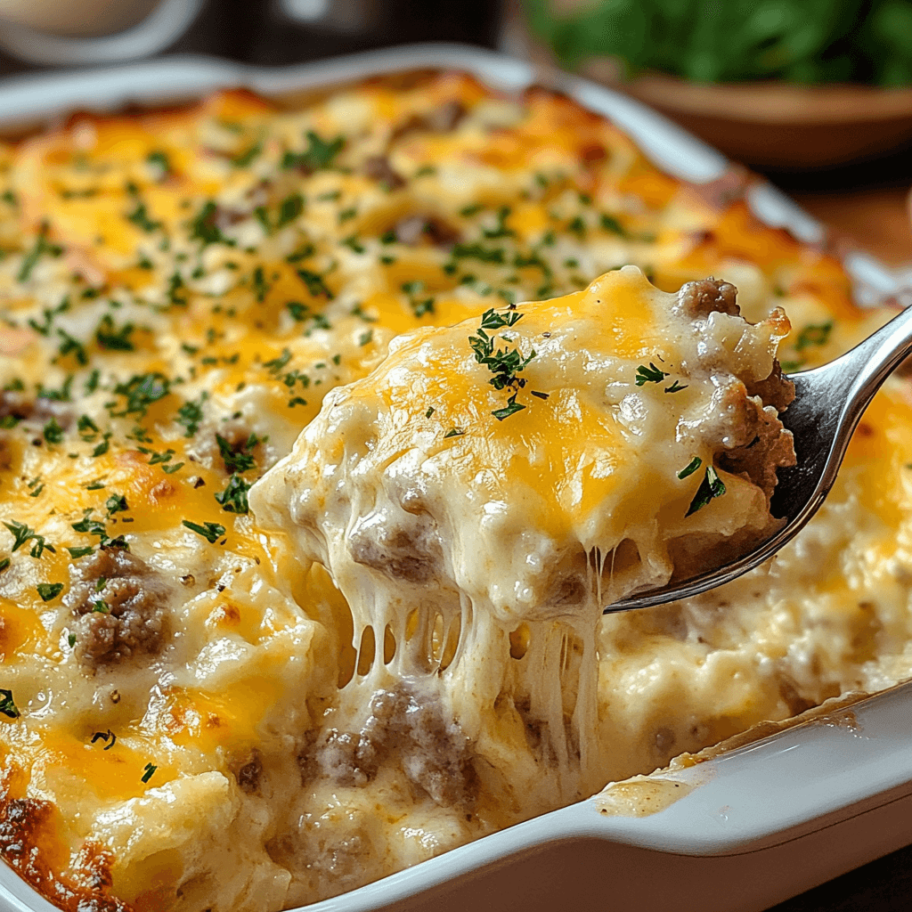 Cheesy Sausage & Hashbrown Casserole