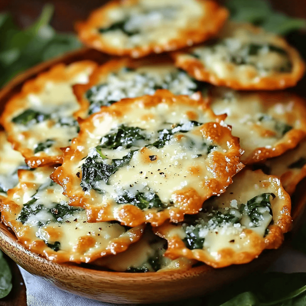 Creamy Spinach Dip Cheese Crisps