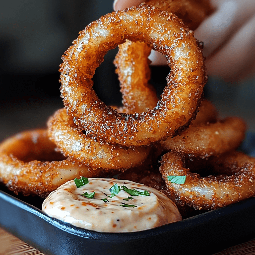 Crispy Plant-Wrapped Onion Rings with Spicy Aioli