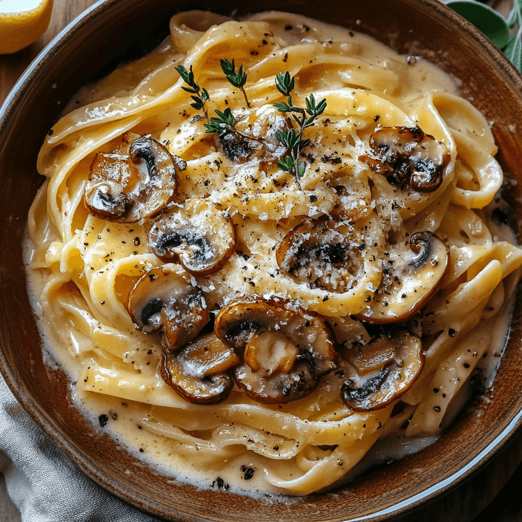 Decadent Caramelized Leek and Mushroom Gruyere Pasta