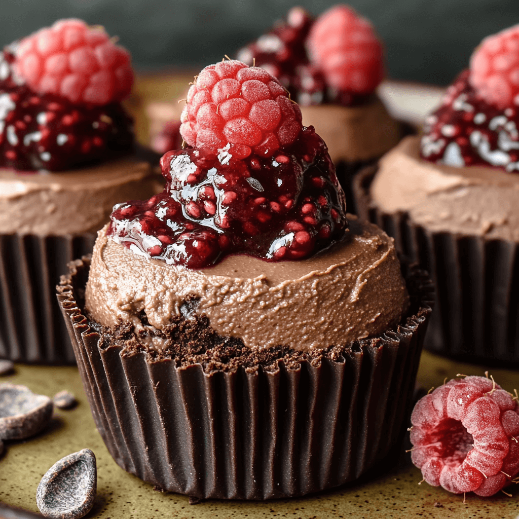 Decadent No-Bake Raspberry Chocolate Mousse Cups
