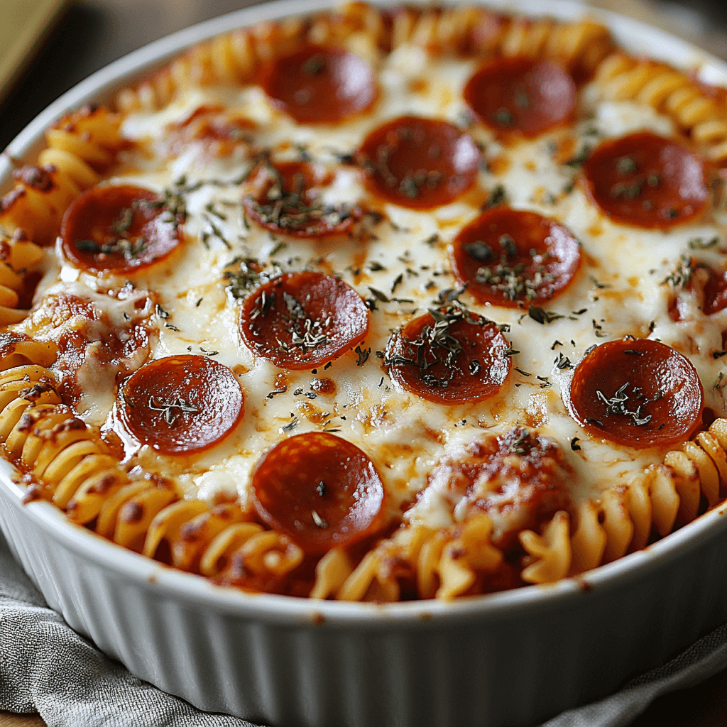 Delicious Pepperoni Pizza Pasta Bake