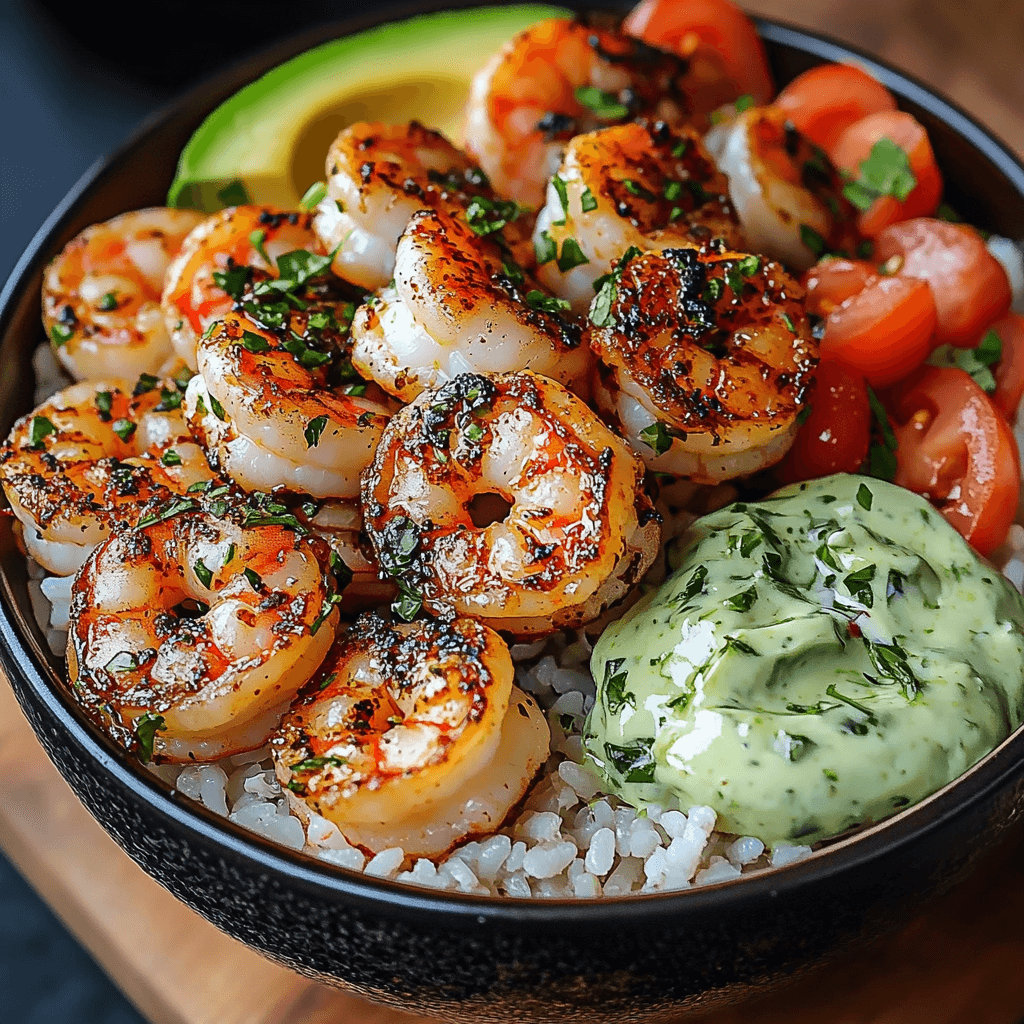 Delicious & Quick Zesty Shrimp & Avocado Rice Bowls