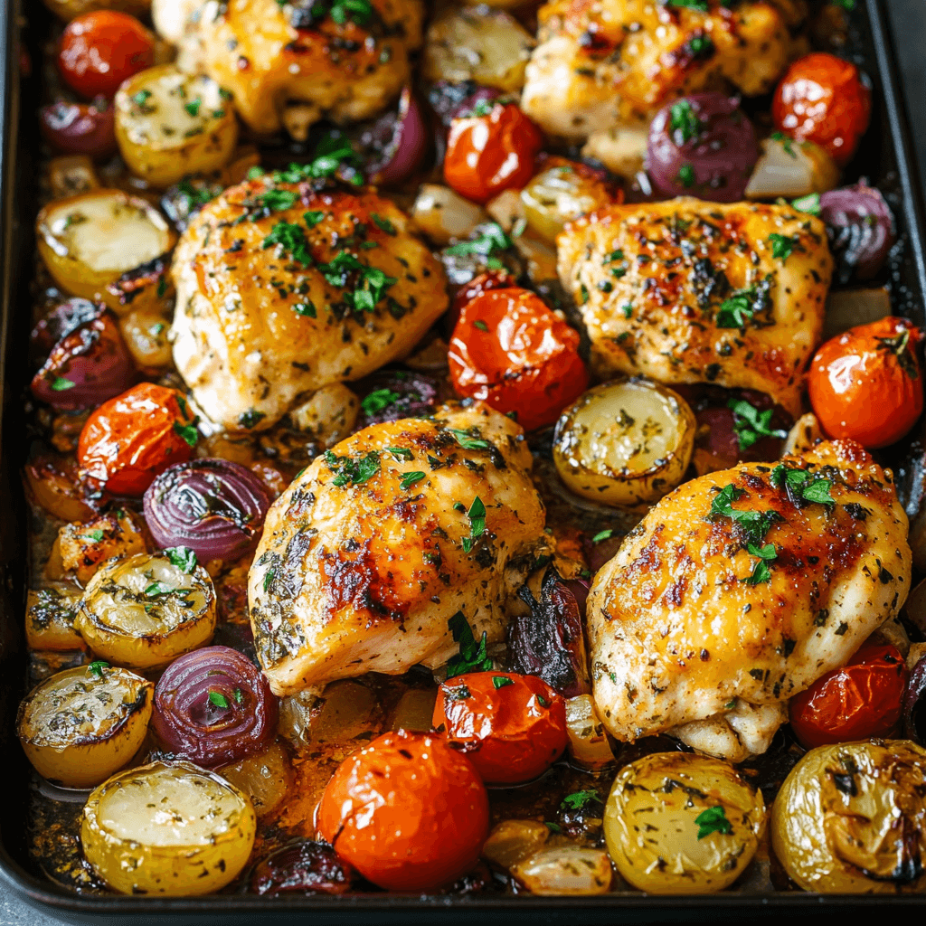 Delicious and Easy Greek Sheet Pan Chicken Dinner