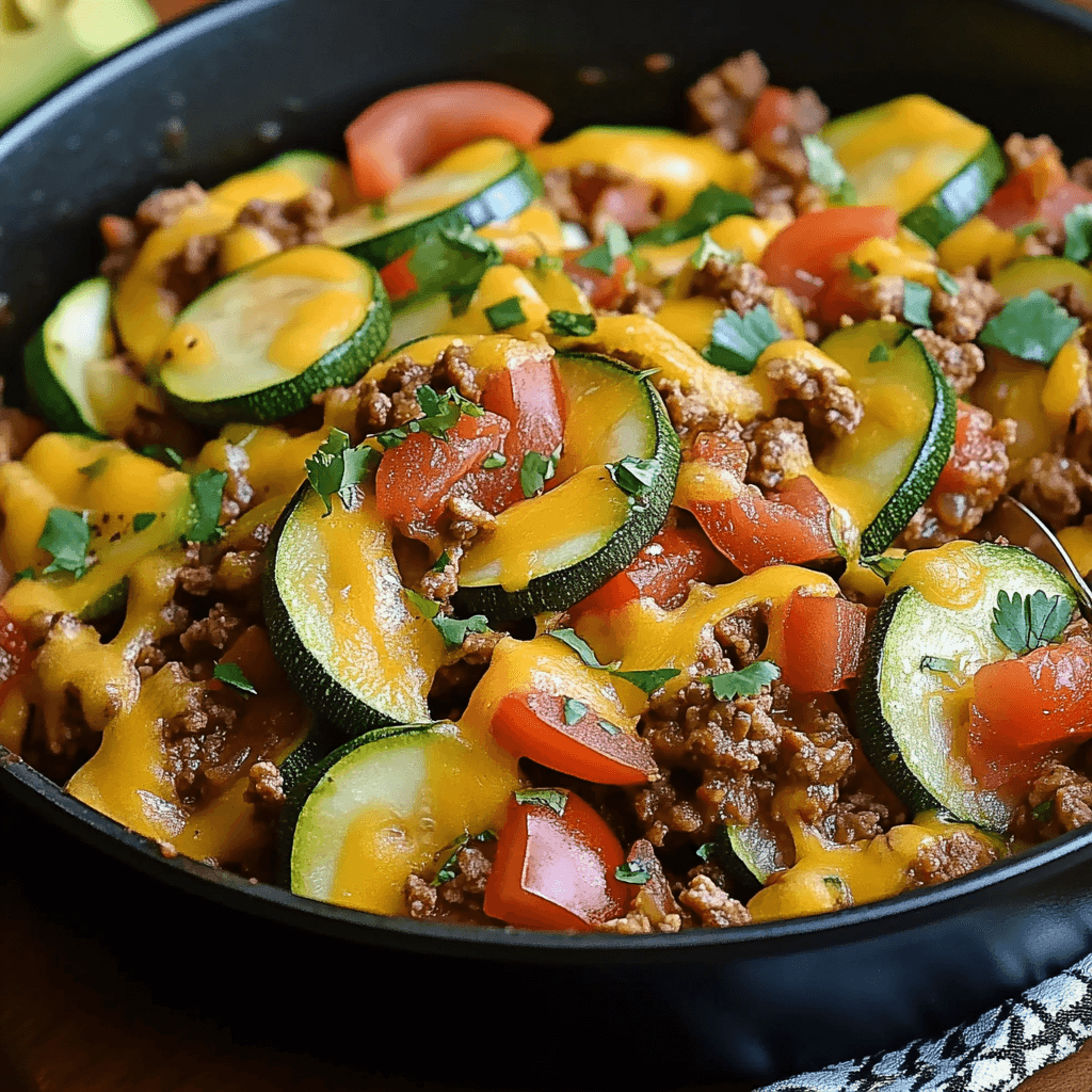 Easy One-Pan Taco Zucchini Skillet