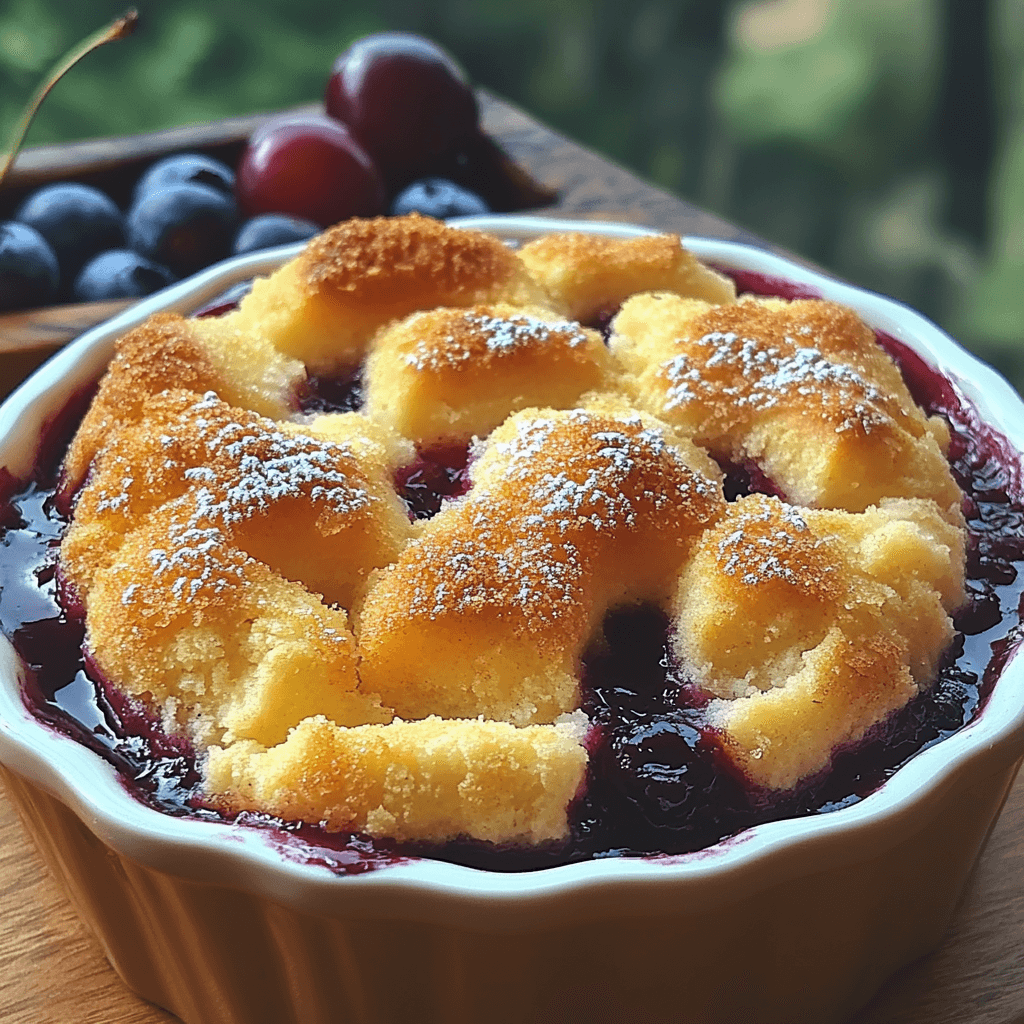 Easy Patriotic Red, White & Blueberry Magic Cobbler