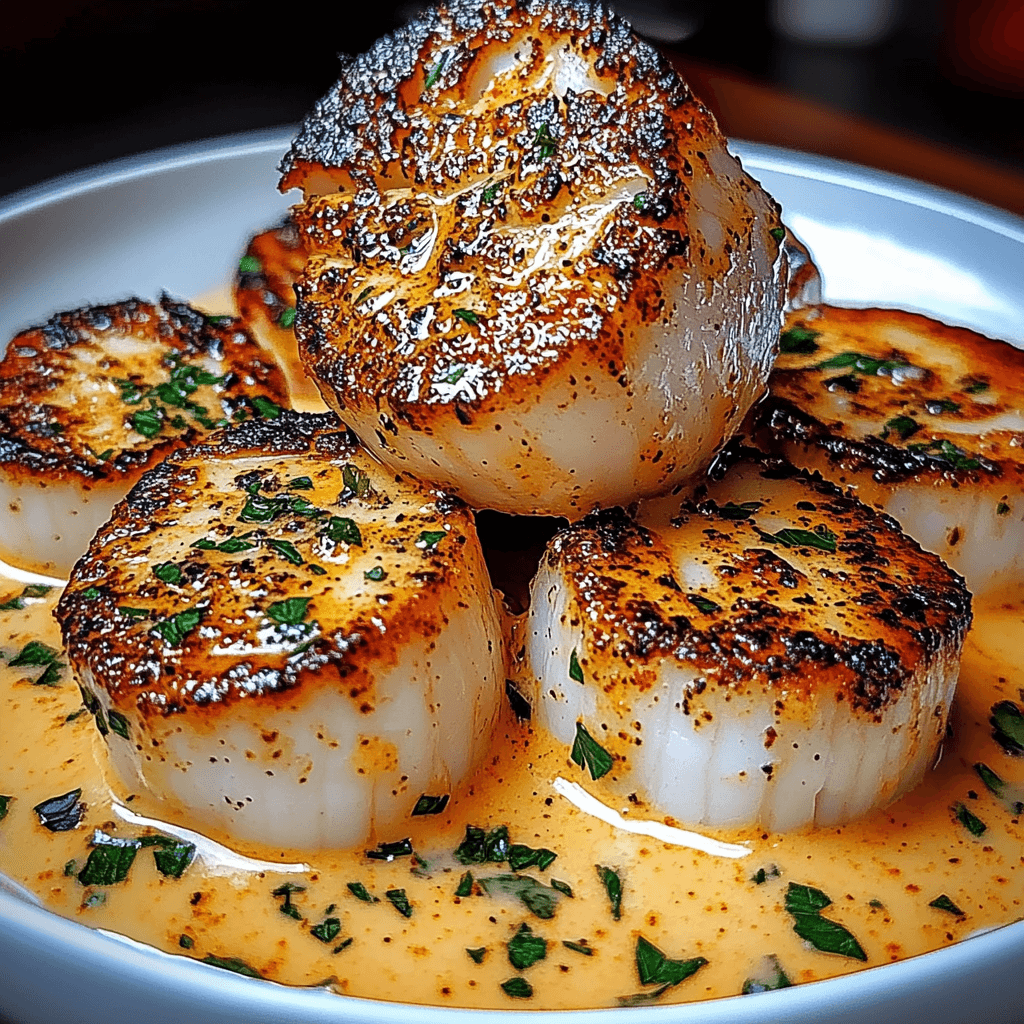 Easy Seared Scallops with Spicy Cajun Cream Sauce