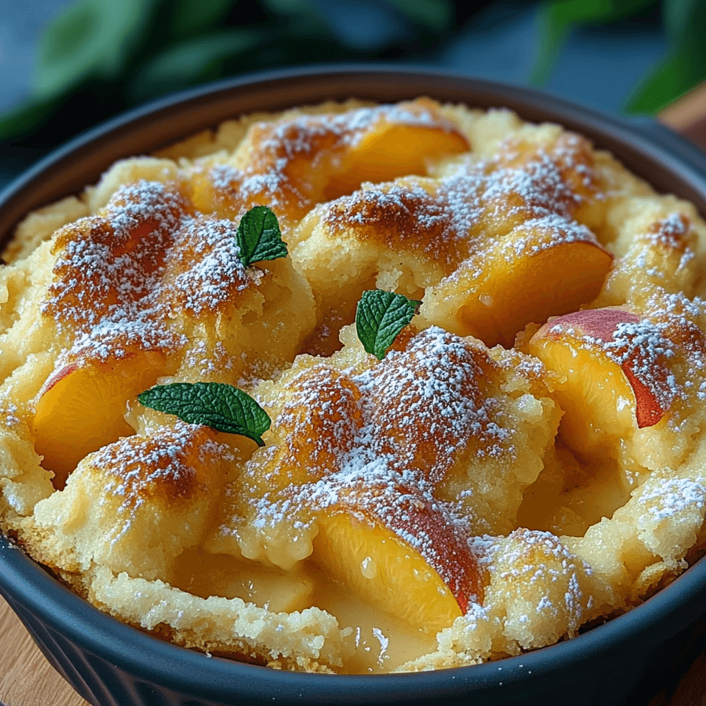 Easy Southern Peach Magic Cobbler