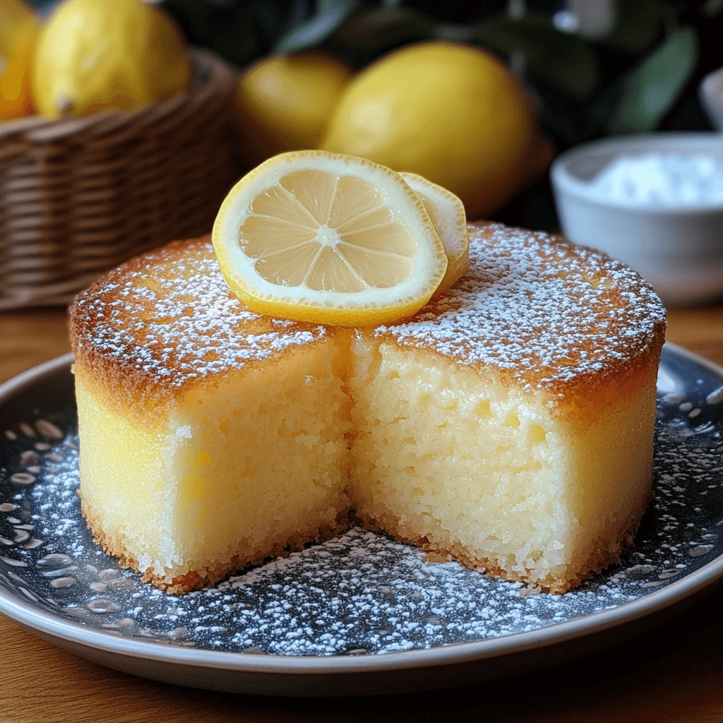 Fluffy Lemon Custard Cake