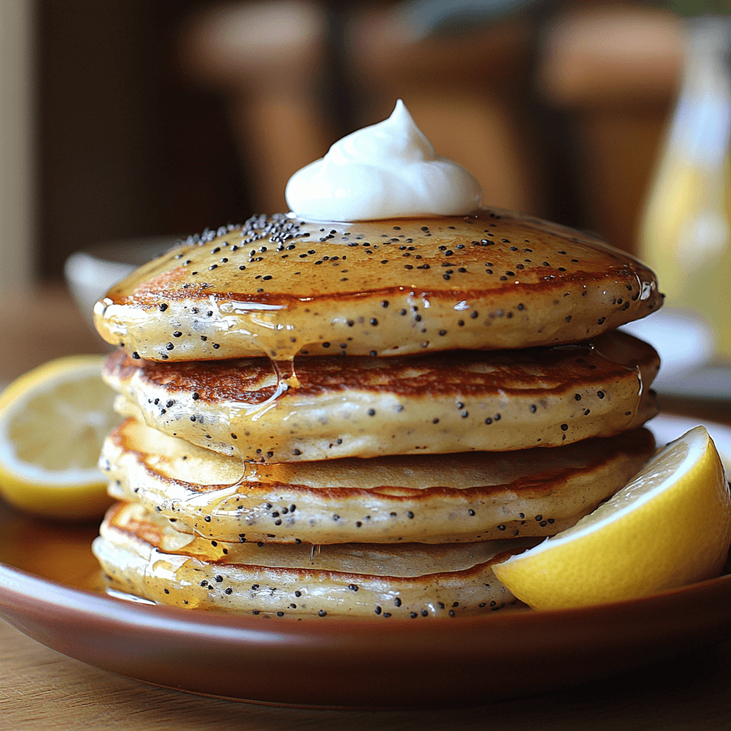 Fluffy Lemon Poppy Seed Pancakes