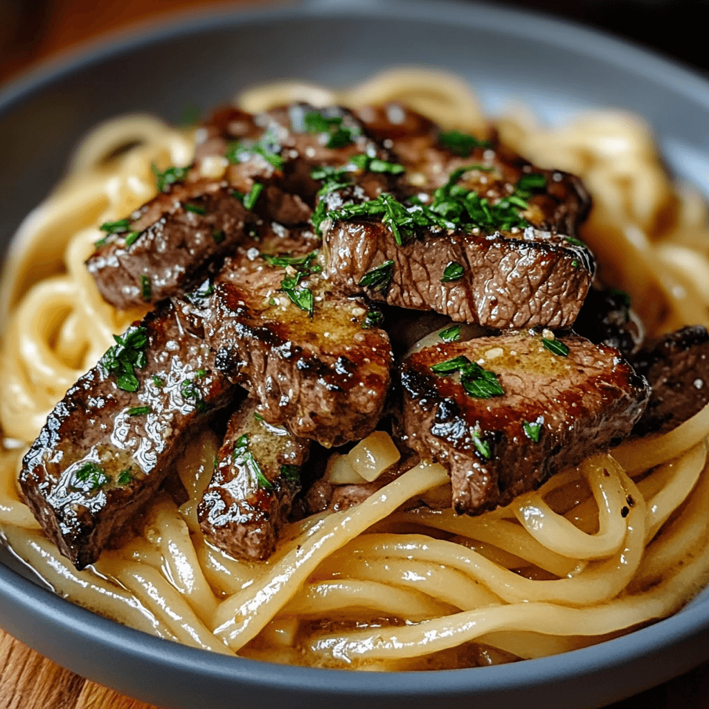 Garlic Butter Steak Lightning Noodles
