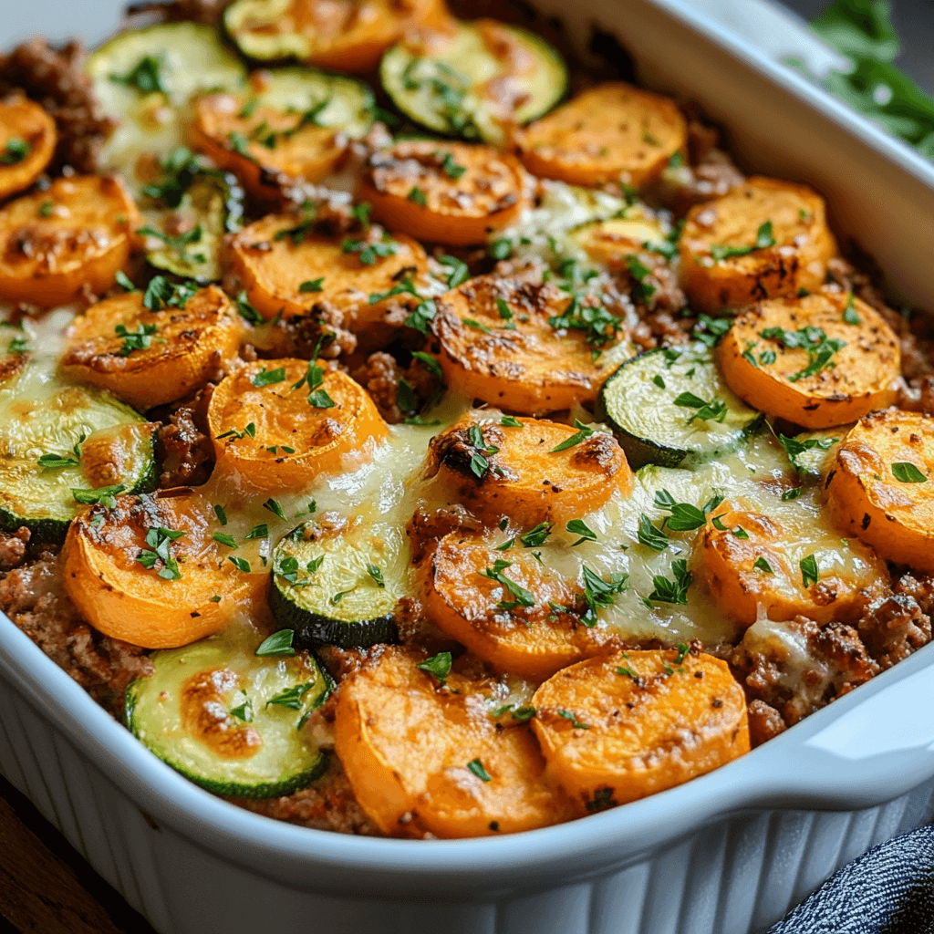 Healthy Ground Turkey Sweet Potato Bake
