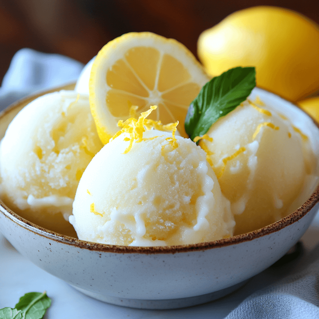 Homemade Lemon Sorbet: 
A Simple 3-Ingredient