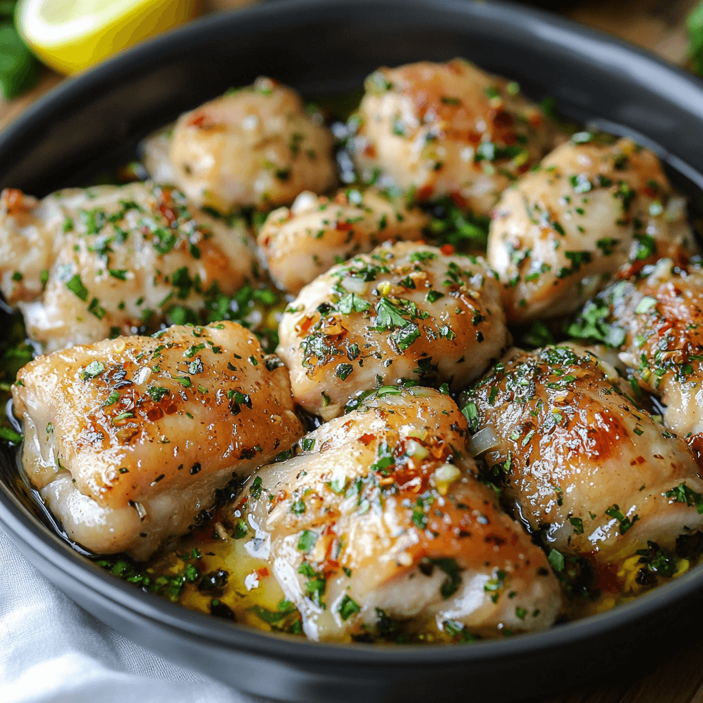 Juicy & Zesty Garlic Lemon Chicken Thighs Recipe