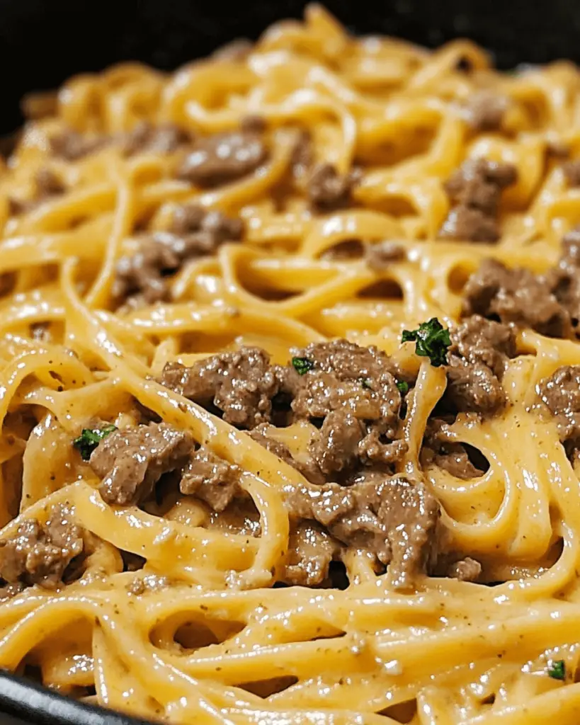 One-Pot Creamy Beef and Garlic Butter Pasta