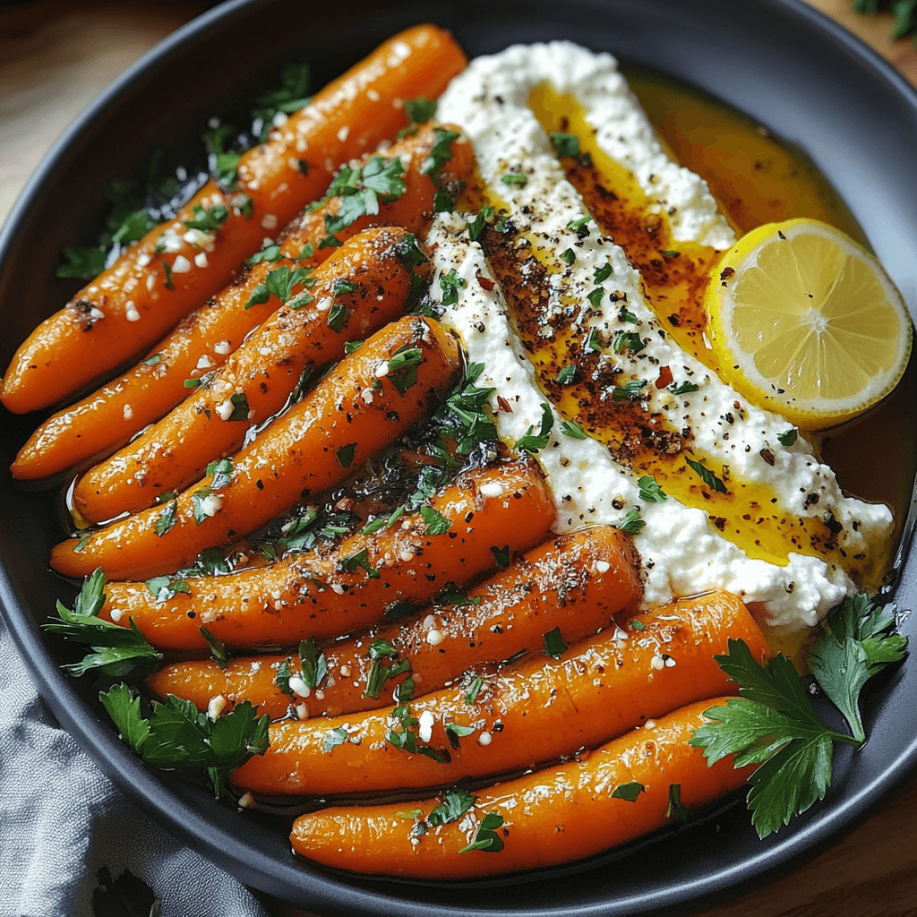 Roasted Carrots with Whipped Ricotta and Hot Honey