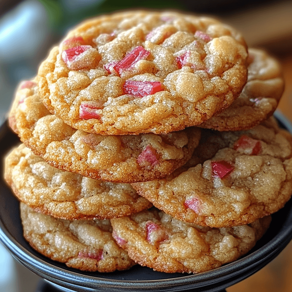 Tangy Brown Sugar Rhubarb Cookies