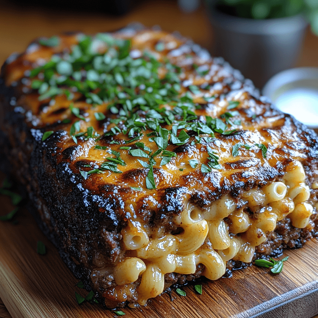 The Ultimate Mac n Cheese-Stuffed Meatloaf with a Twist