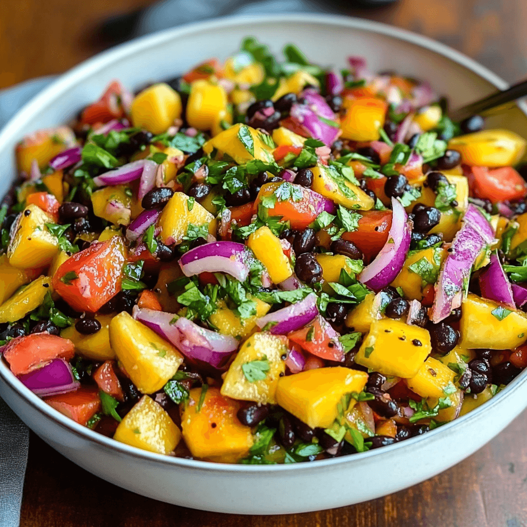 Tropical Mango and Black Bean Delight Salad